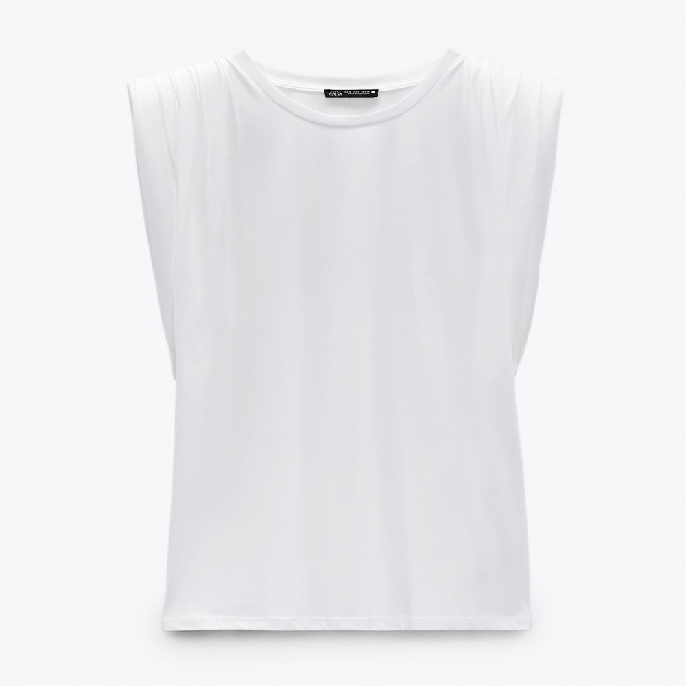 Zara Shoulder Pad Shirt Small - Picture 7 of 7